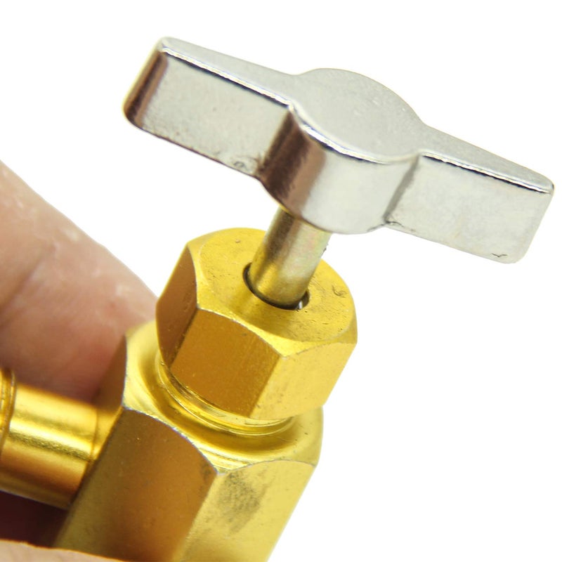 QDJUNE R134a Can Tap, Puncture Style Cans, with 1/4" SAE Male Thread to Connect R12 Manifold, R134A Valve Tool Bottle Opener 1/2In Female,1/4In SAE Male, for Automotive Air Conditioner Hose Fitting - Image 4
